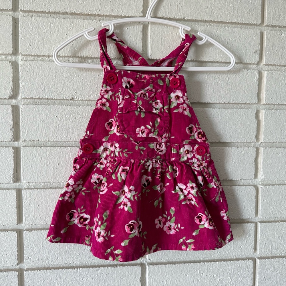 Pink Overall flower pattern Dress